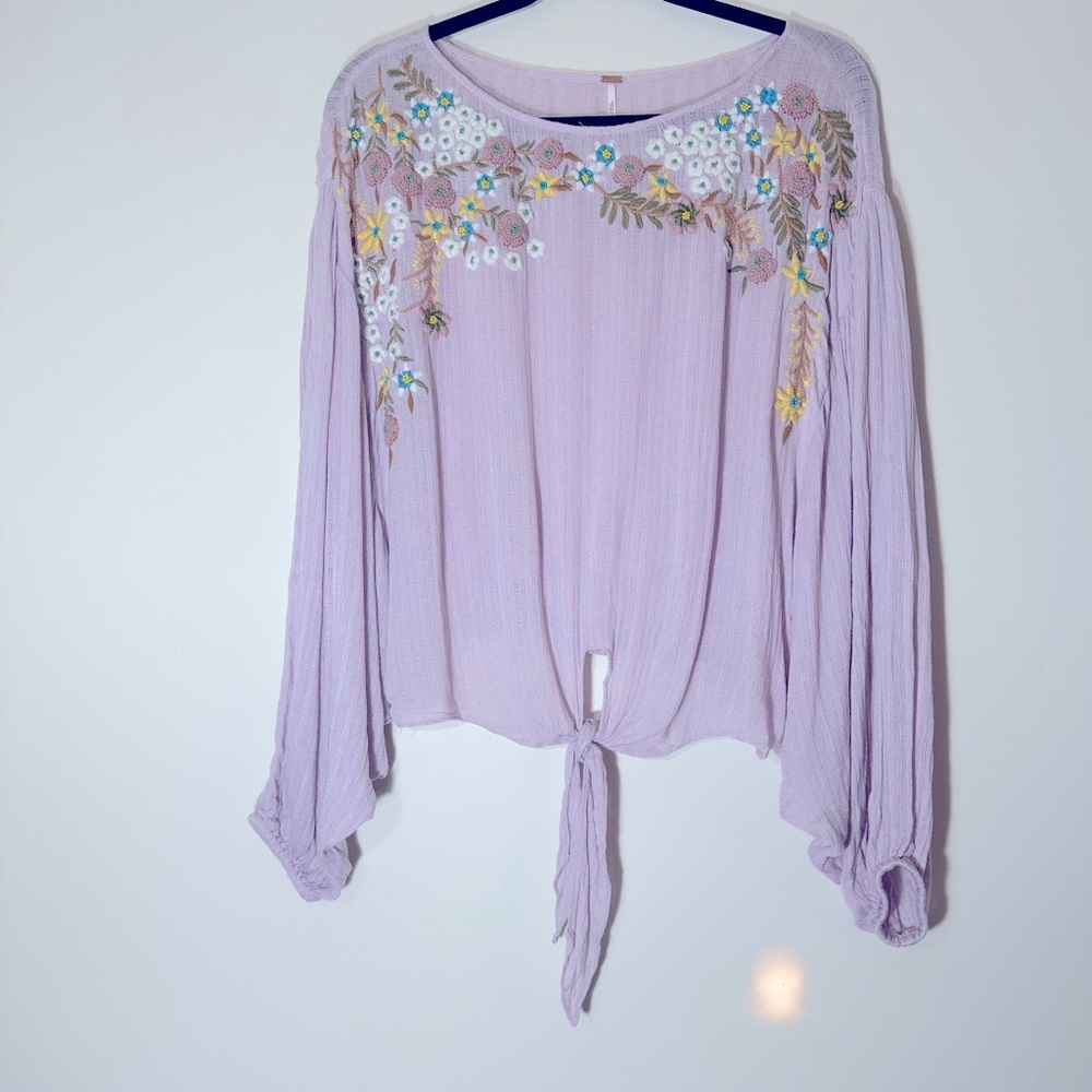 Free people up and away embroidered floral blouse size small - Picture 6 of 14